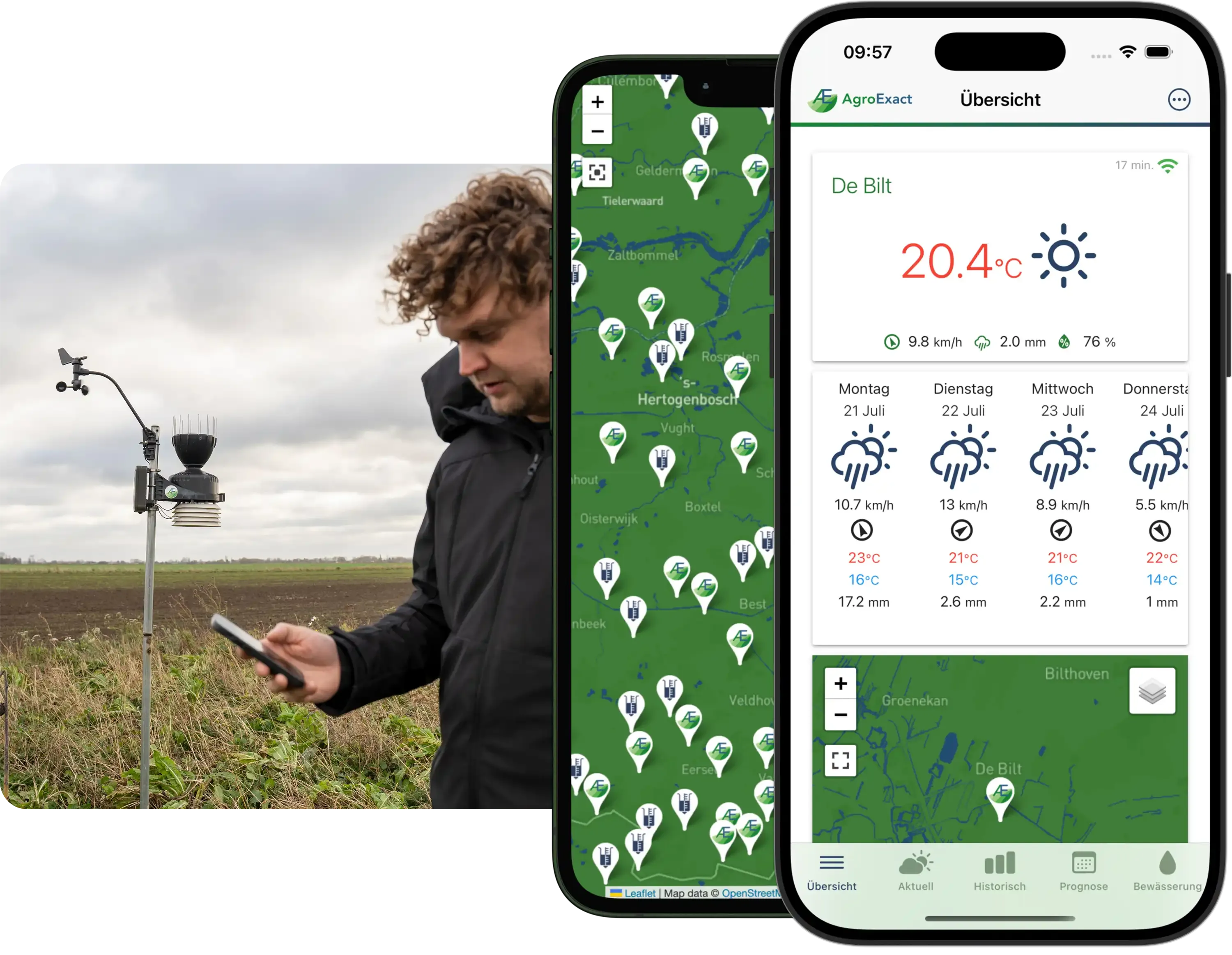 AgroExact Wetterstation und App im Einsatz auf dem Feld